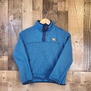 L.L. Bean Blue Fleece Pullover Snap Button Size S-8 Big Kids